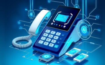 A modern phone system with AI integration symbolizing technology in customer service for Social Security.