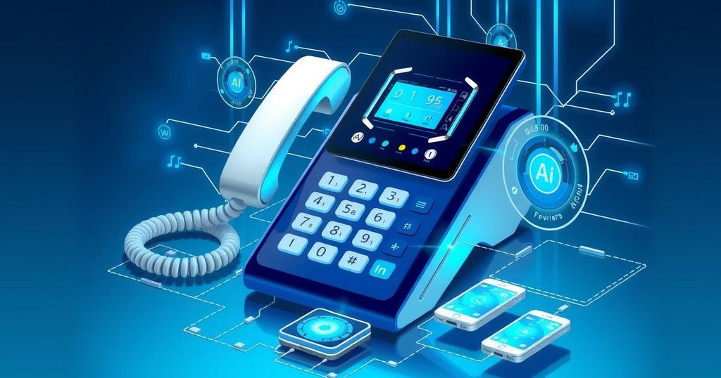 A modern phone system with AI integration symbolizing technology in customer service for Social Security.