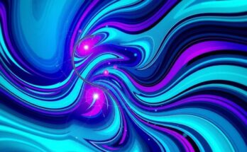 An abstract representation of an AI concept with vibrant colors, symbolizing job challenges and innovation.