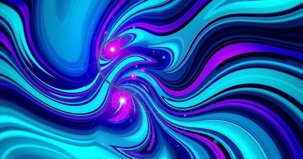 An abstract representation of an AI concept with vibrant colors, symbolizing job challenges and innovation.