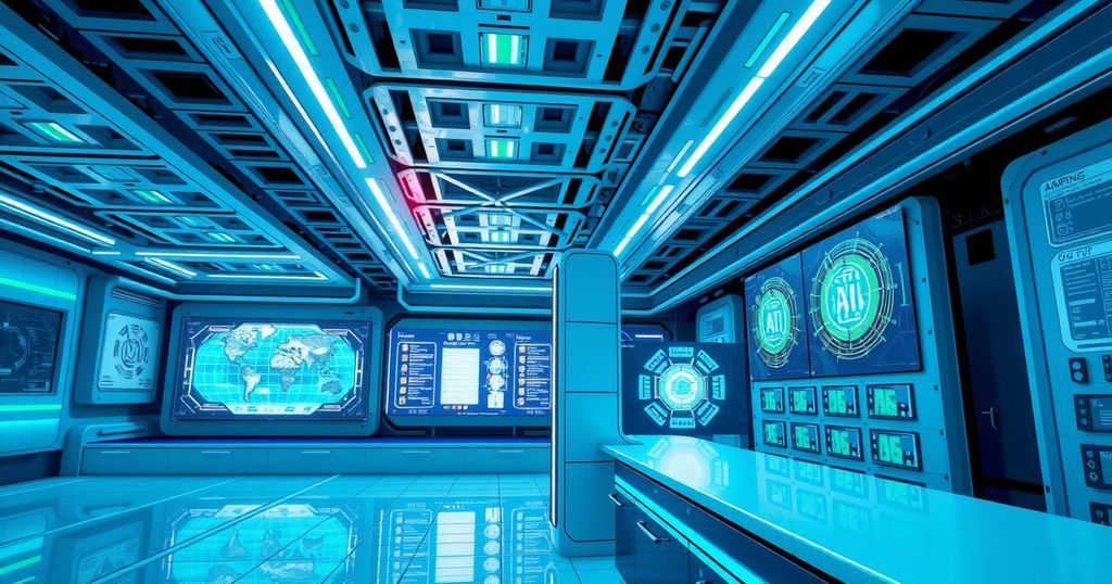 Conceptual image representing artificial intelligence investment with futuristic elements and modern design.