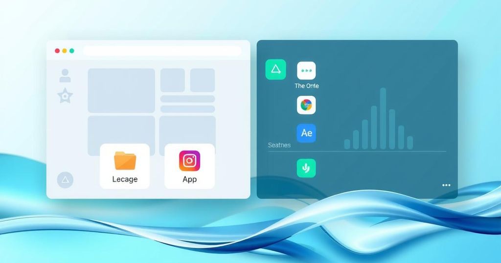 A sleek, modern transparent interface concept with minimalist design elements, reflecting Apple’s new software aesthetics.