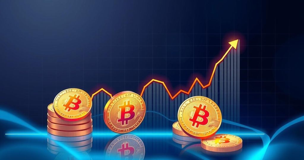 A vibrant cryptocurrency market display showing Bitcoin and other digital assets, emphasizing resilience amid economic changes.
