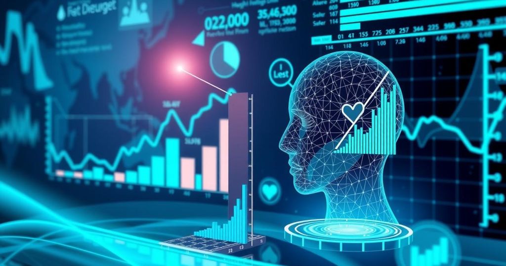 Artificial intelligence technology improving early diabetes risk assessment with data visualization elements.