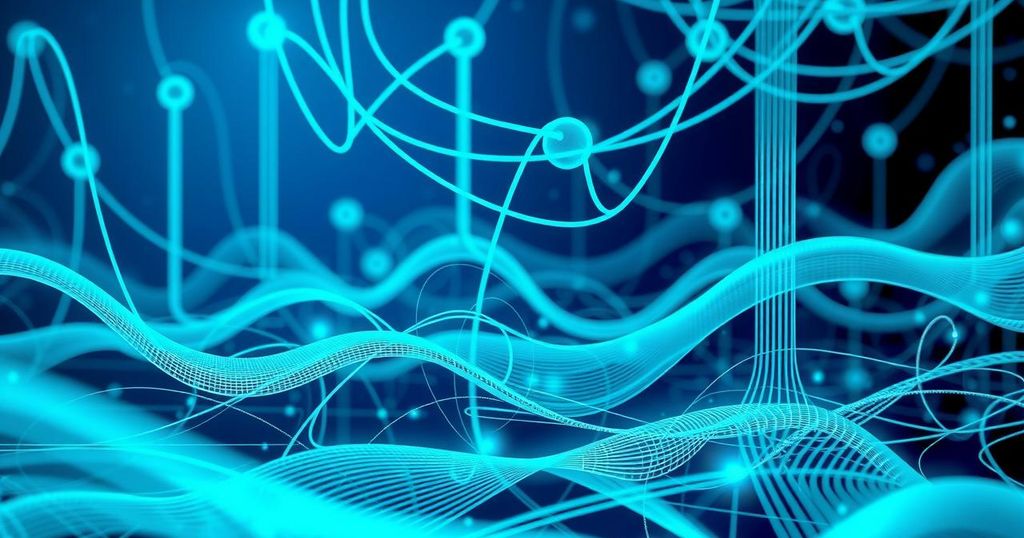 A futuristic digital landscape with interconnected circuit patterns, highlighting artificial intelligence themes.