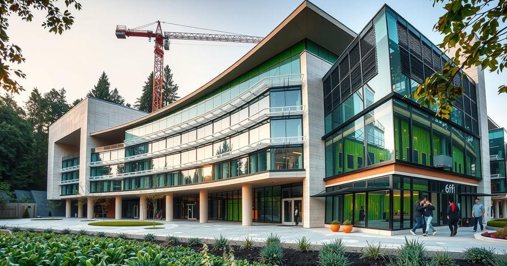 New laboratory building at UC Berkeley's Innovation Zone designed for research and startups in biotechnology.
