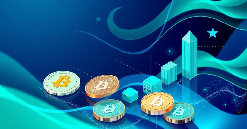 Colorful abstract illustration representing cryptocurrency advancements and technological innovation in finance.